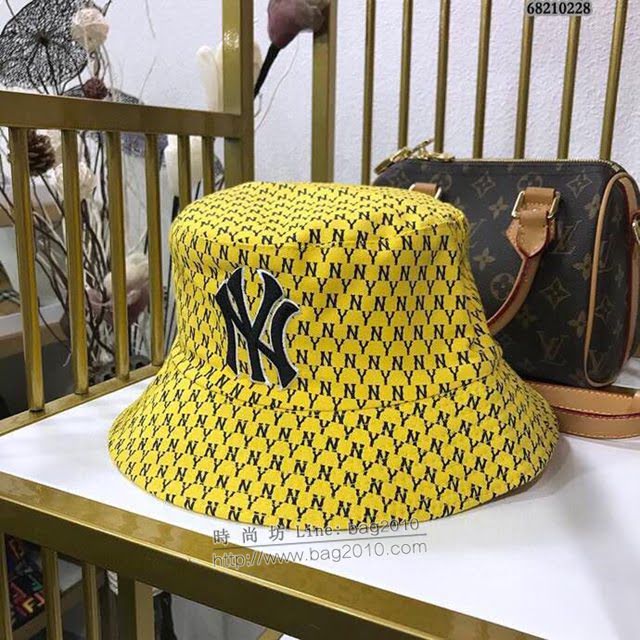 NY男女同款帽子 MLB雙面刺繡漁夫帽遮陽帽  mm1443